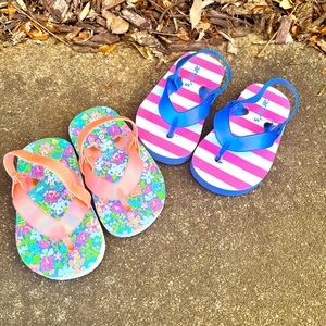 Baby girls flip flop lot, size 1-2